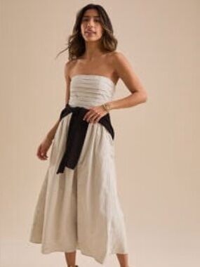 Altar'd State White Strapless Gianna Maxi Dress